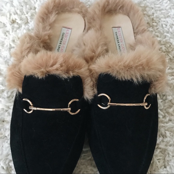 gucci inspired fur loafers